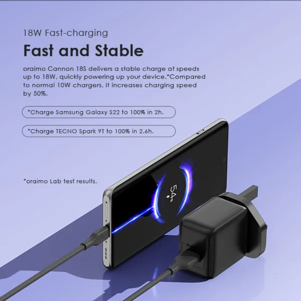 Oraimo Cannon 18S 18W Wall Charger Kit - Image 2