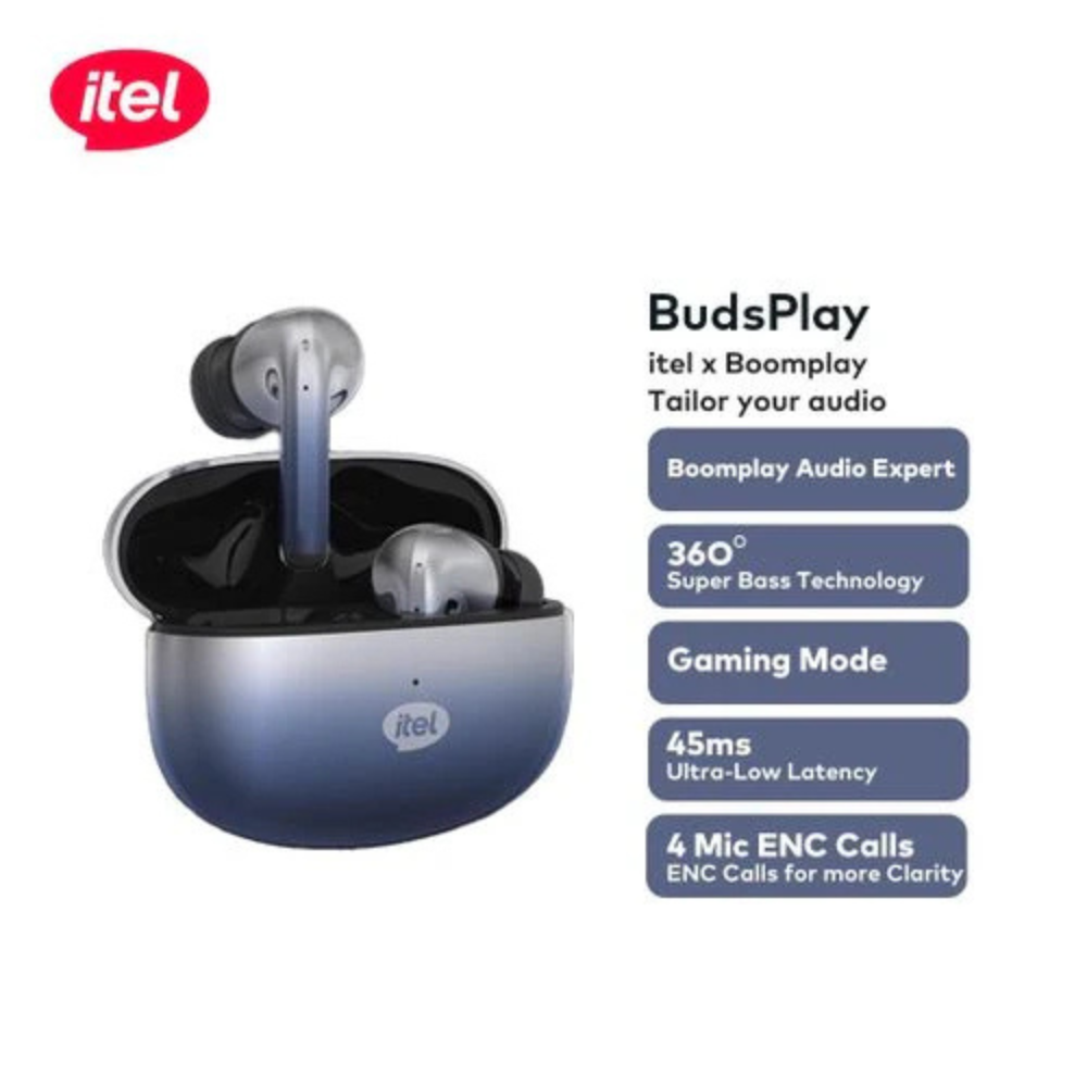 Itel BudsPlay Earbuds 4 Mic ENC Gaming Mode Co-branded Boomplay