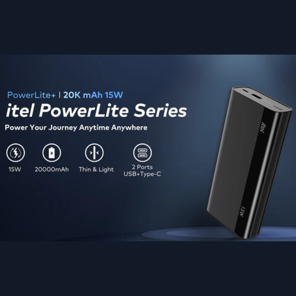 Itel 20000mAh T162 15W Type-C Output Fast Charging Power Bank - Image 4