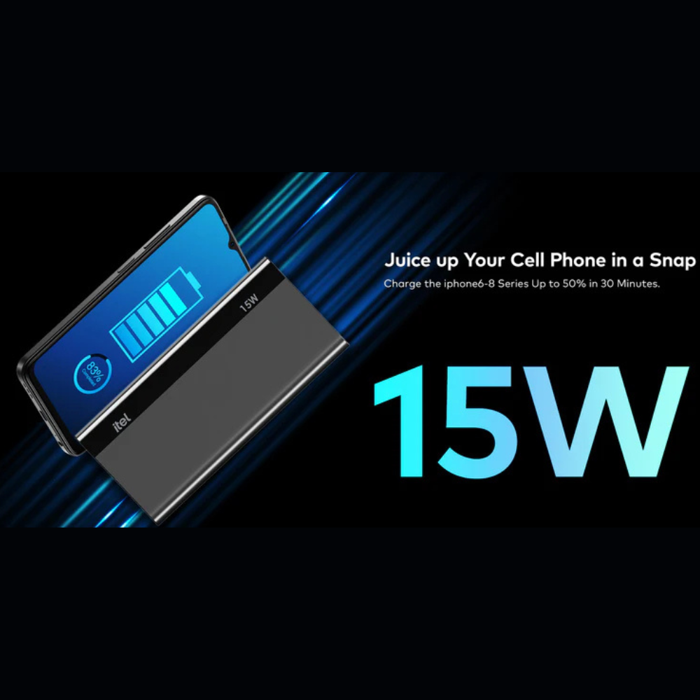 Itel 20000mAh T162 15W Type-C Output Fast Charging Power Bank - Image 6