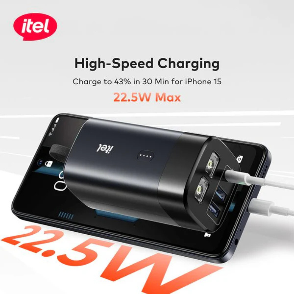 Itel PowerEasy1 20000 Built-In-Cable Lightning And TypeC 22.5W A1461 - Image 2