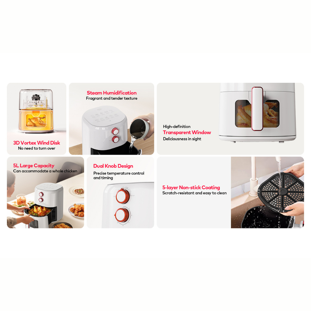 Itel 5L Temperature Control Oil-free Air Fryer (IAF-001) Airfryer - Image 6