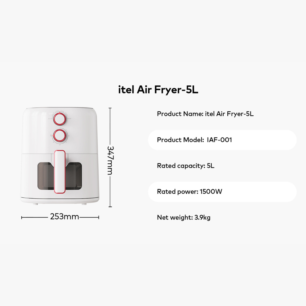 Itel 5L Temperature Control Oil-free Air Fryer (IAF-001) Airfryer - Image 11
