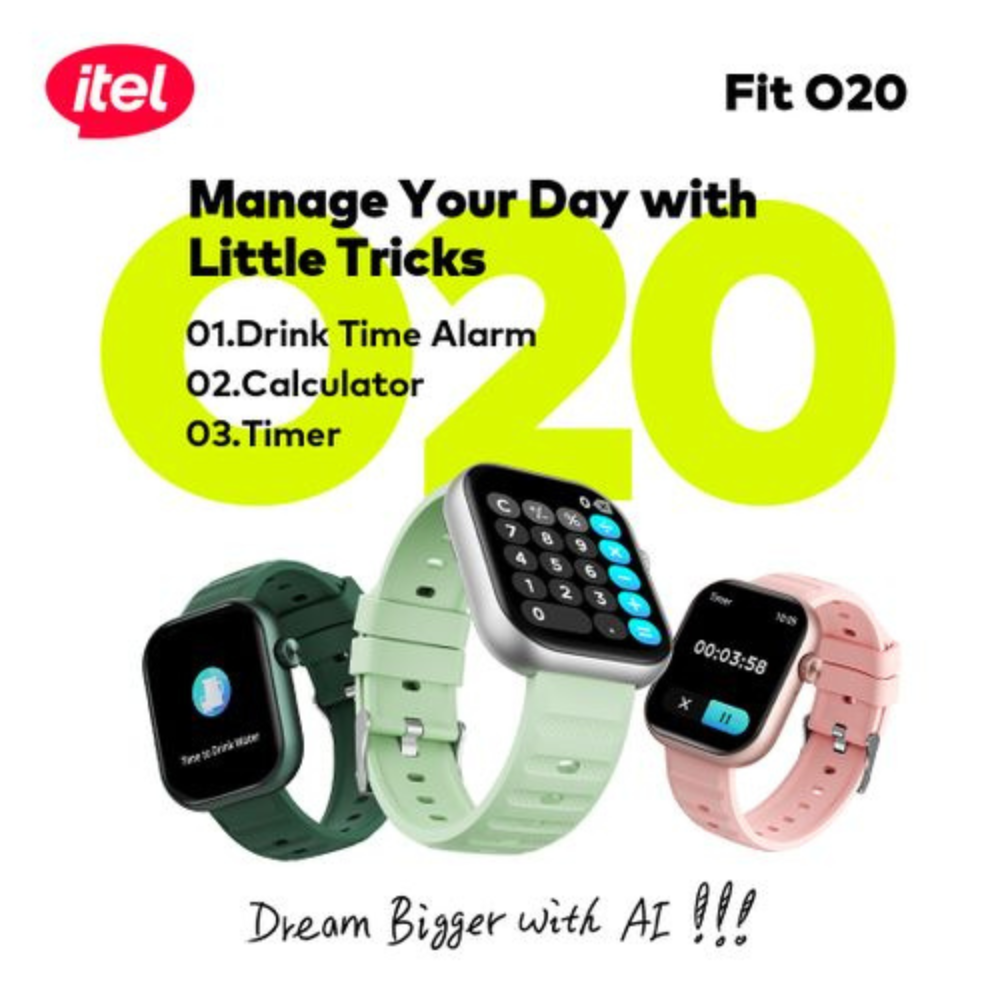 Itel SmartWatch Fit 020 2.04" HD Display IP68 AI-Powered New O20 - Image 2