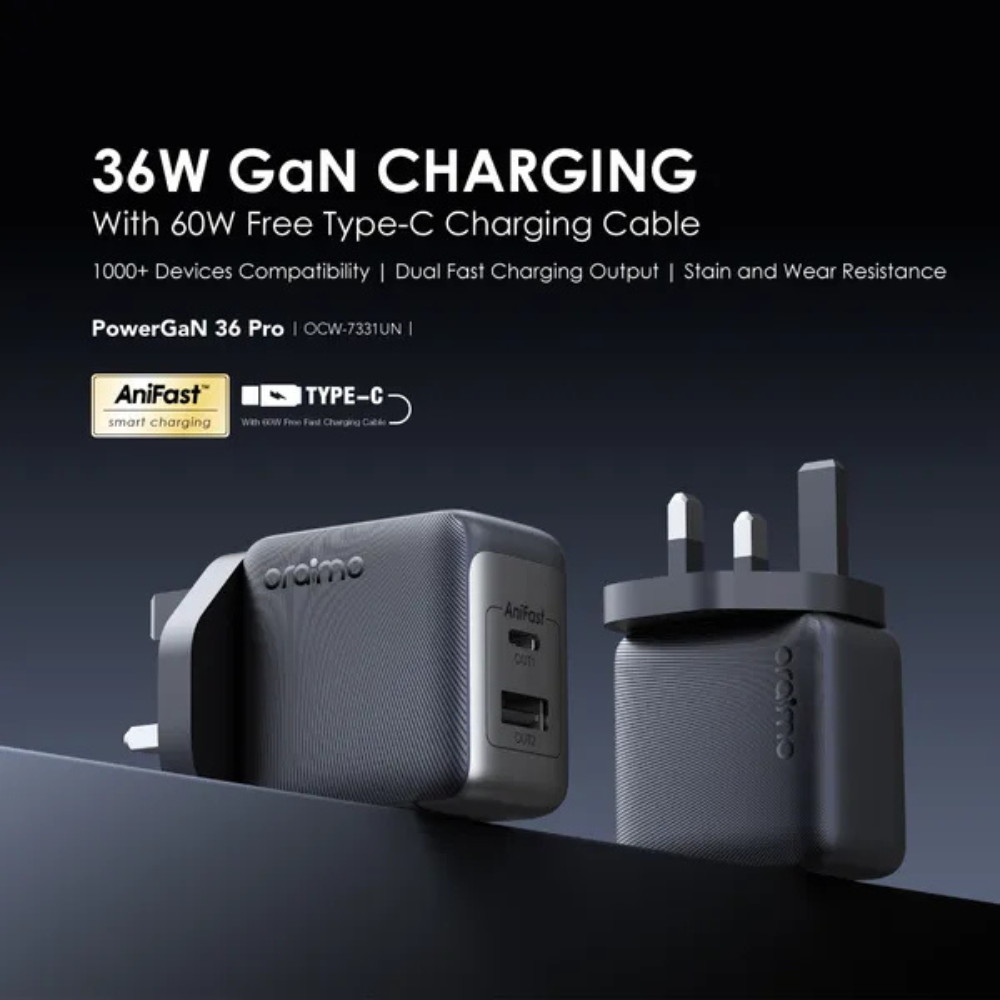Oraimo PowerGaN 36 Pro 36W Wall Charger Kit - Image 2