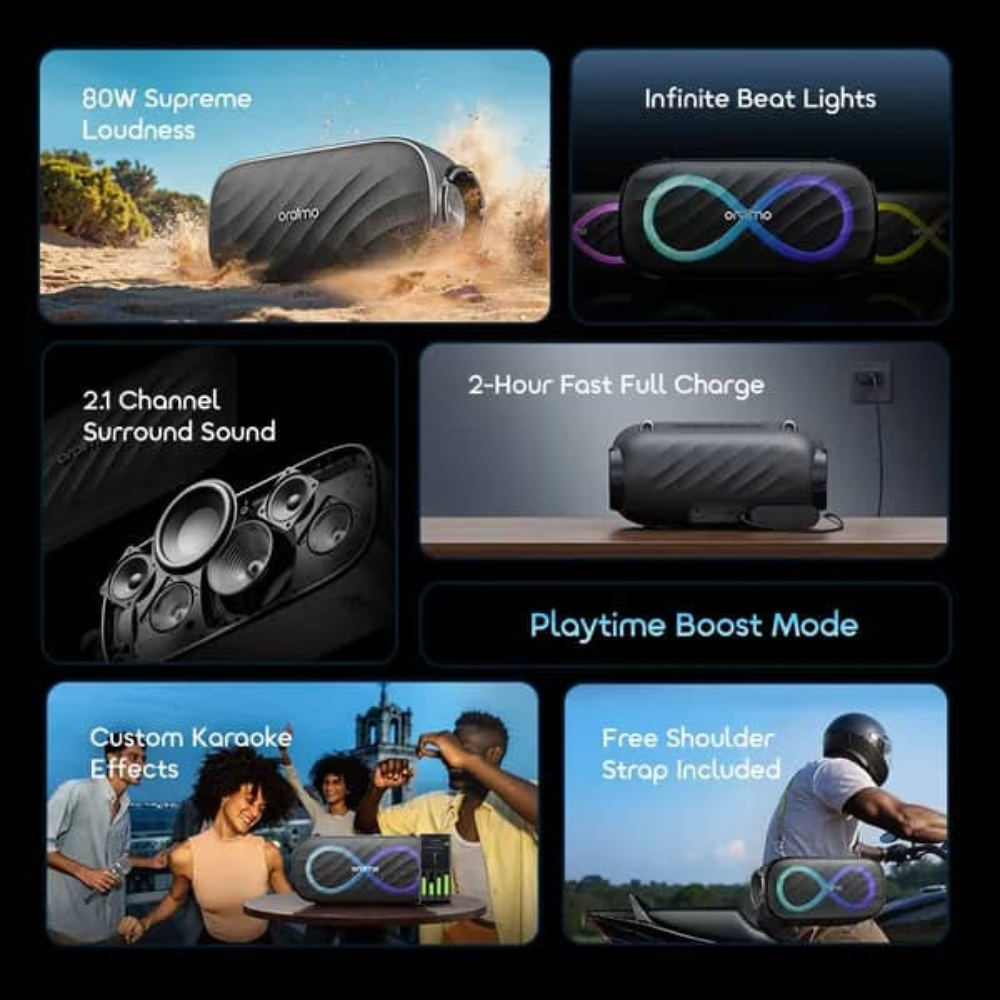 Oraimo SpaceBox Pro 80W Karaoke-Support Wireless Speaker - Image 2