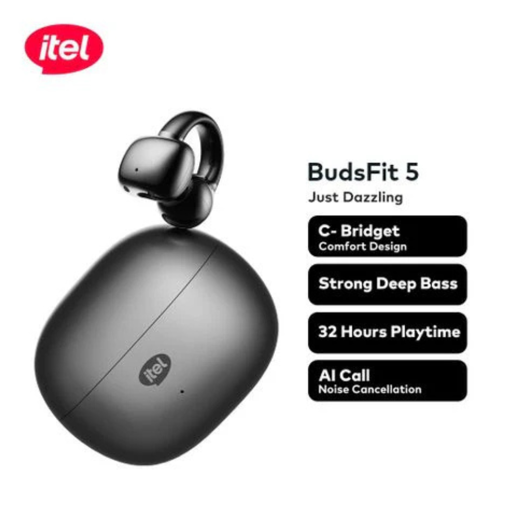 Itel BudsFit 5(IEW-55) Earbuds C-Bridge Design AI NC.