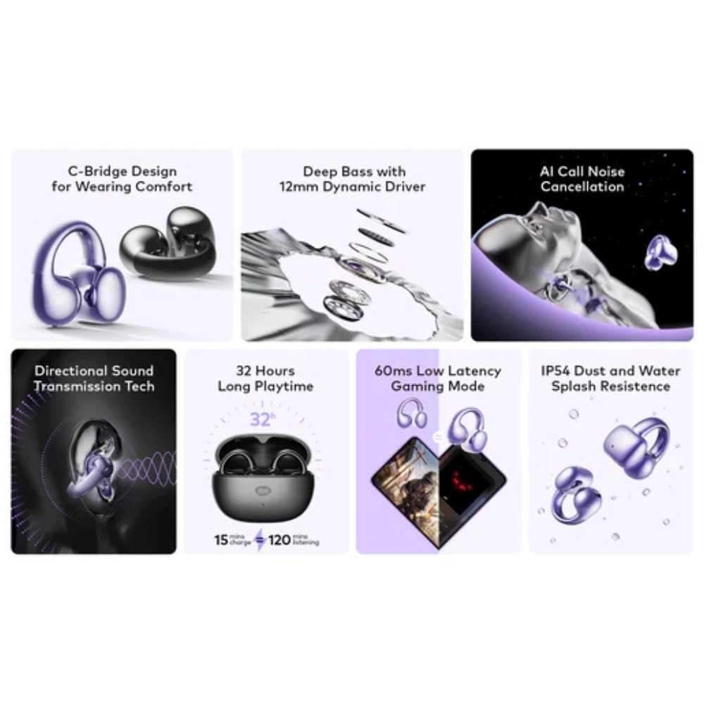 Itel BudsFit 5(IEW-55) Earbuds C-Bridge Design AI NC. - Image 4