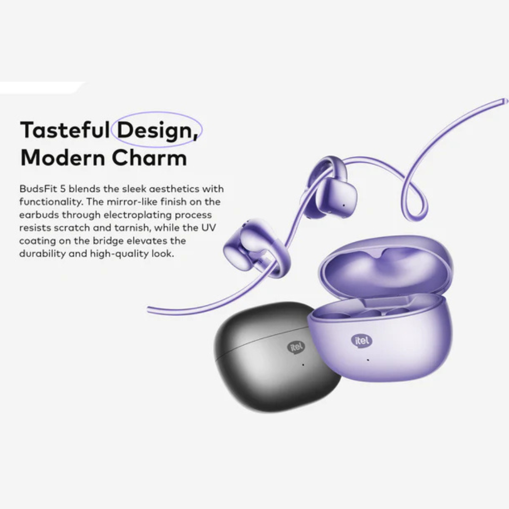 Itel BudsFit 5(IEW-55) Earbuds C-Bridge Design AI NC. - Image 6