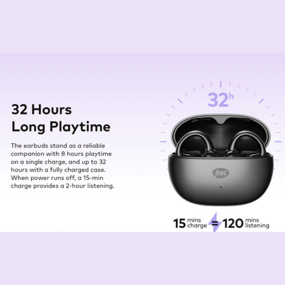 Itel BudsFit 5(IEW-55) Earbuds C-Bridge Design AI NC. - Image 10