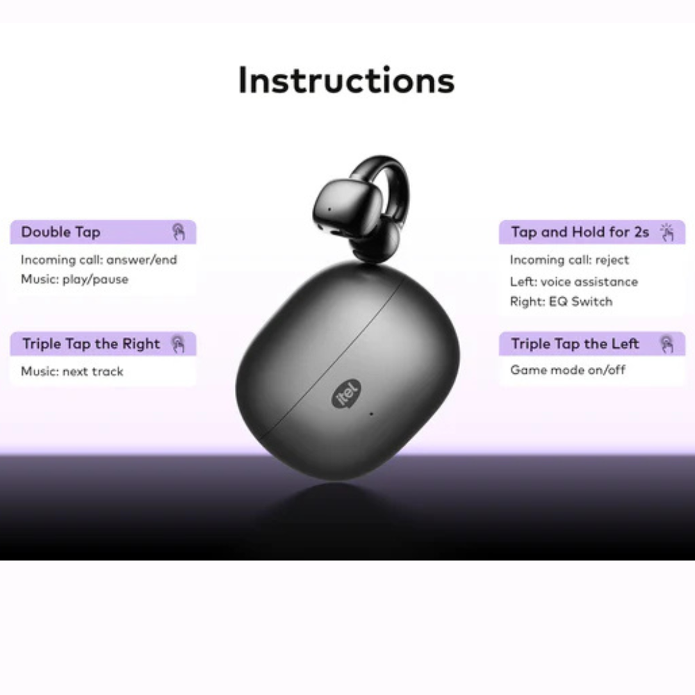 Itel BudsFit 5(IEW-55) Earbuds C-Bridge Design AI NC. - Image 13