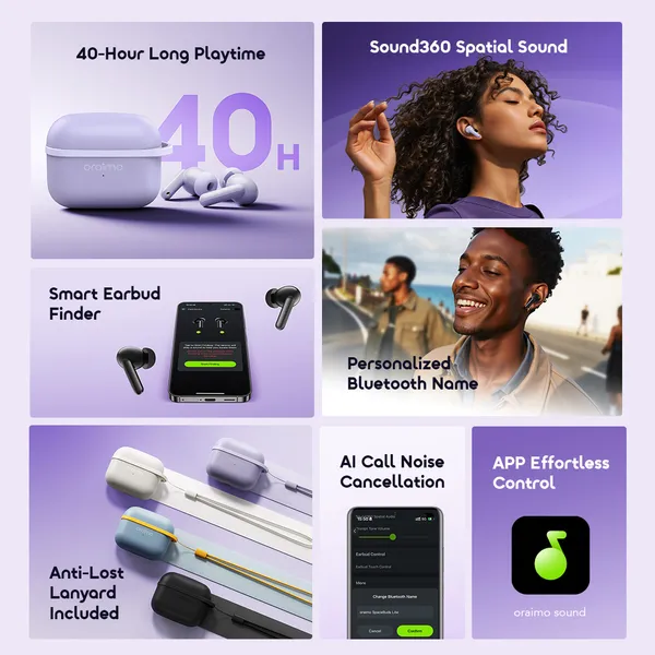 Oraimo SpaceBuds Lite Sound360 Anti-Lost True Wireless Earbuds - Image 3
