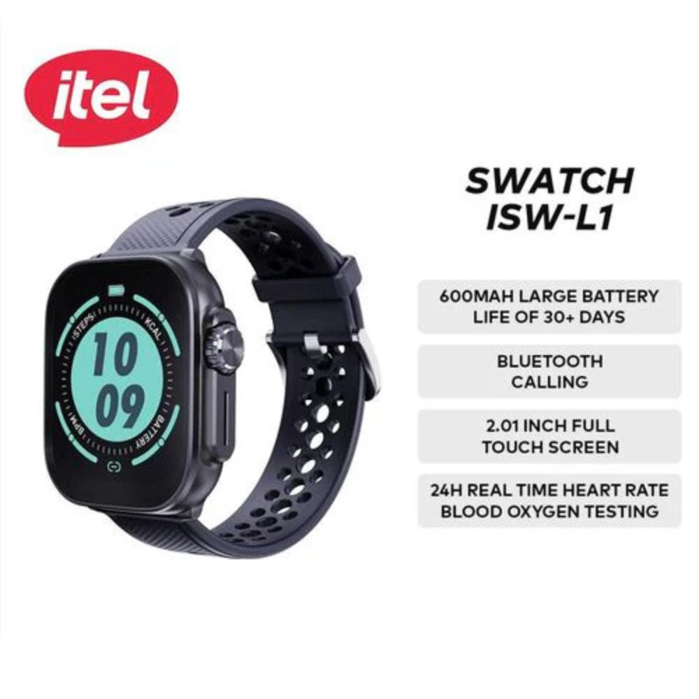 Itel 2.01" ISW-L1 Lux HD+ Scratch & Water Proof Smart Watch