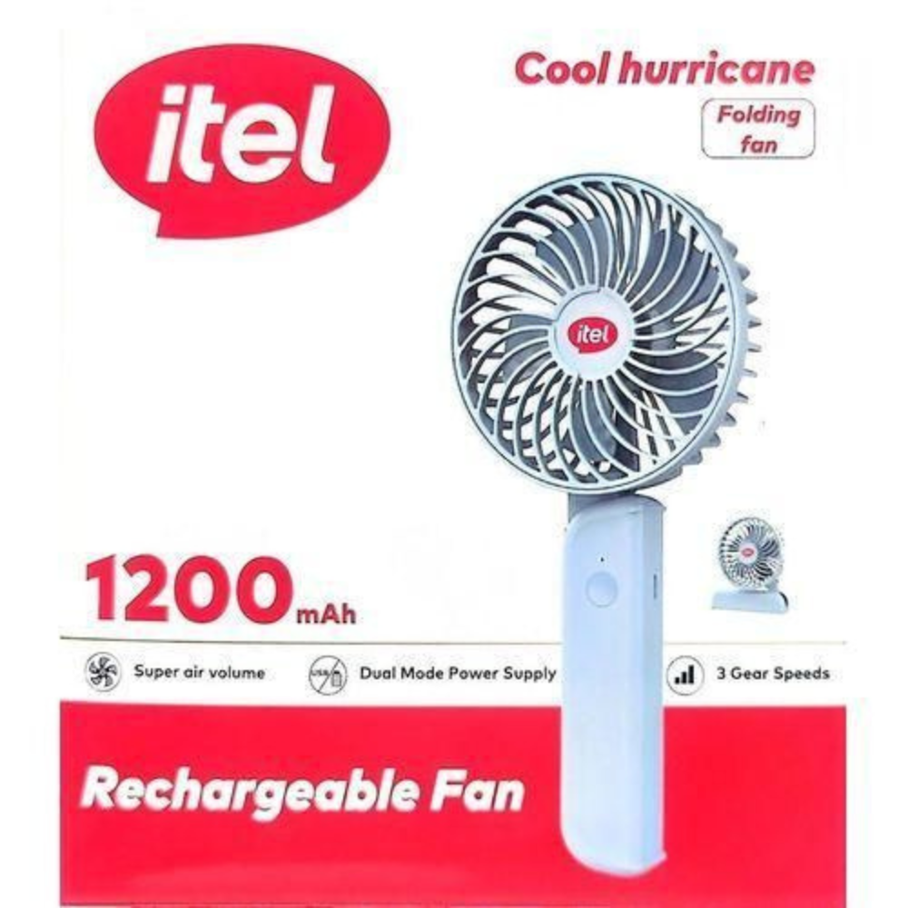 Itel Foldable Handheld Rechargeable Fan